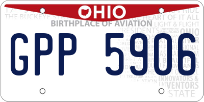 OH license plate GPP5906