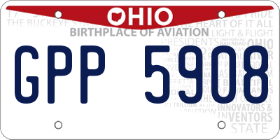 OH license plate GPP5908