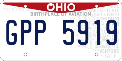 OH license plate GPP5919