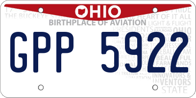 OH license plate GPP5922