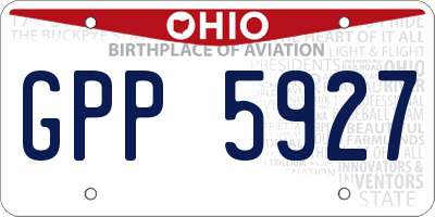 OH license plate GPP5927
