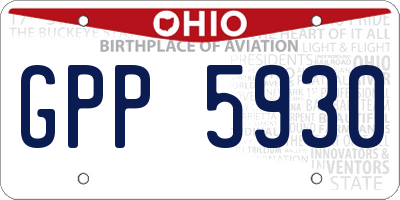 OH license plate GPP5930