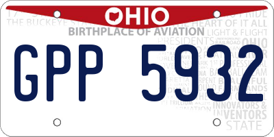 OH license plate GPP5932