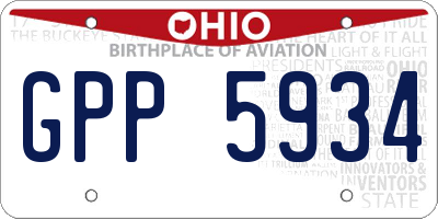 OH license plate GPP5934