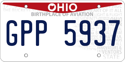 OH license plate GPP5937