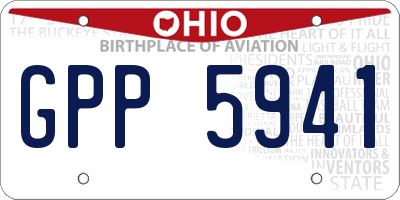 OH license plate GPP5941