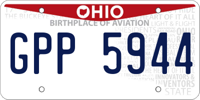 OH license plate GPP5944