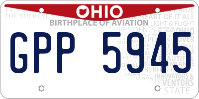 OH license plate GPP5945