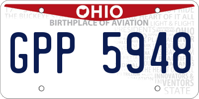 OH license plate GPP5948