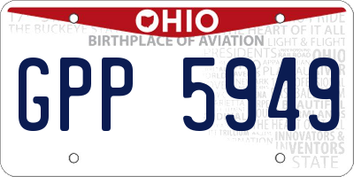OH license plate GPP5949