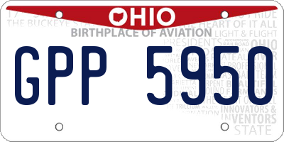 OH license plate GPP5950