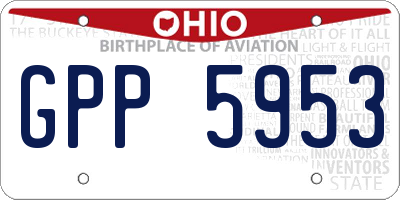 OH license plate GPP5953