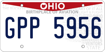 OH license plate GPP5956