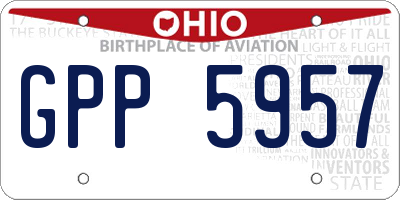 OH license plate GPP5957