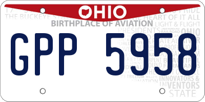OH license plate GPP5958