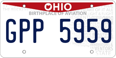 OH license plate GPP5959