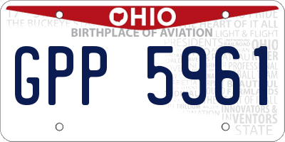 OH license plate GPP5961