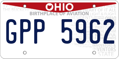 OH license plate GPP5962