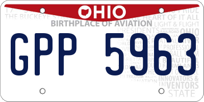 OH license plate GPP5963