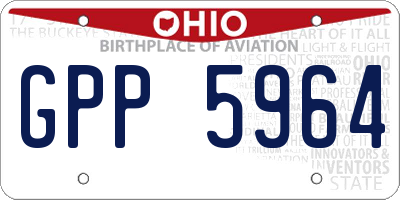 OH license plate GPP5964