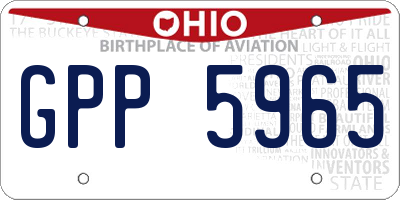 OH license plate GPP5965