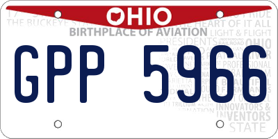 OH license plate GPP5966