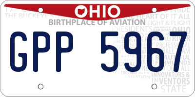 OH license plate GPP5967