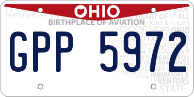 OH license plate GPP5972