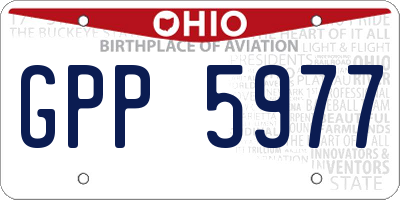 OH license plate GPP5977