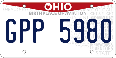 OH license plate GPP5980