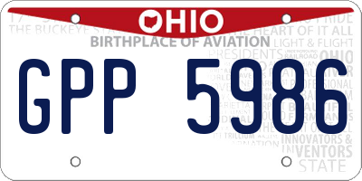OH license plate GPP5986