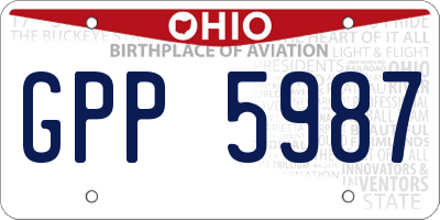 OH license plate GPP5987