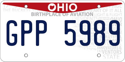 OH license plate GPP5989