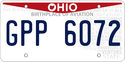 OH license plate GPP6072