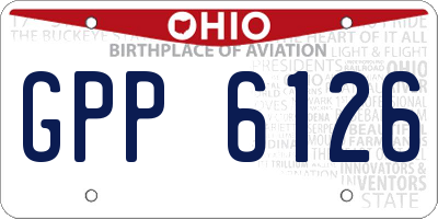 OH license plate GPP6126
