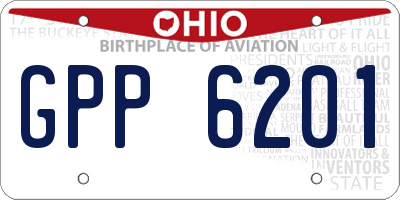 OH license plate GPP6201