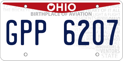 OH license plate GPP6207