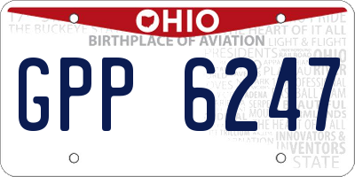 OH license plate GPP6247