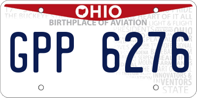 OH license plate GPP6276