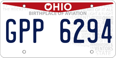 OH license plate GPP6294