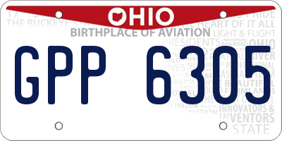 OH license plate GPP6305