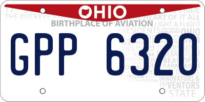 OH license plate GPP6320