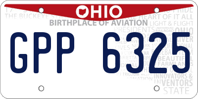 OH license plate GPP6325