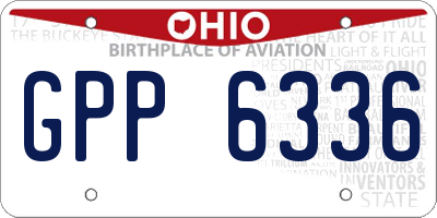 OH license plate GPP6336