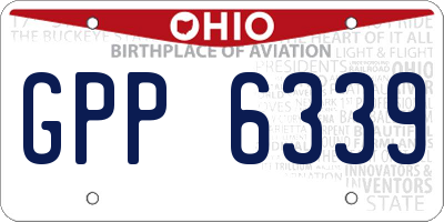 OH license plate GPP6339