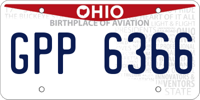 OH license plate GPP6366