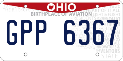 OH license plate GPP6367