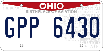 OH license plate GPP6430