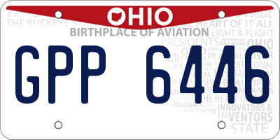 OH license plate GPP6446