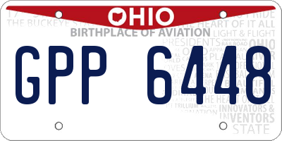 OH license plate GPP6448
